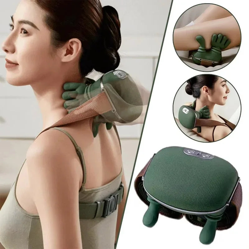 Neck Massager Finger Pressure Shiatsu Neck Back and Shoulder Massager Electric Kneading Neck Deep Massage Muscle Relax