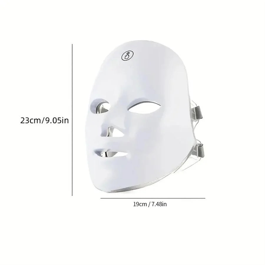 😽 ZENFORT" 7-Mascarilla facial de terapia  7 LEDS de color para el rejuvenecimiento